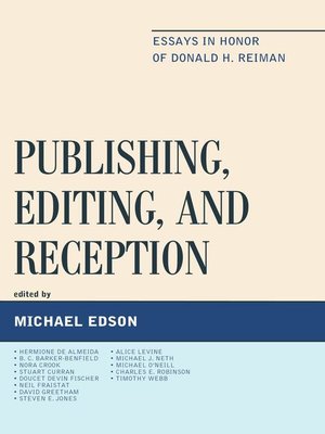 cover image of Publishing, Editing, and Reception